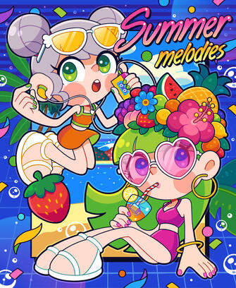 2 Cha. + Text + Props + Simple BG